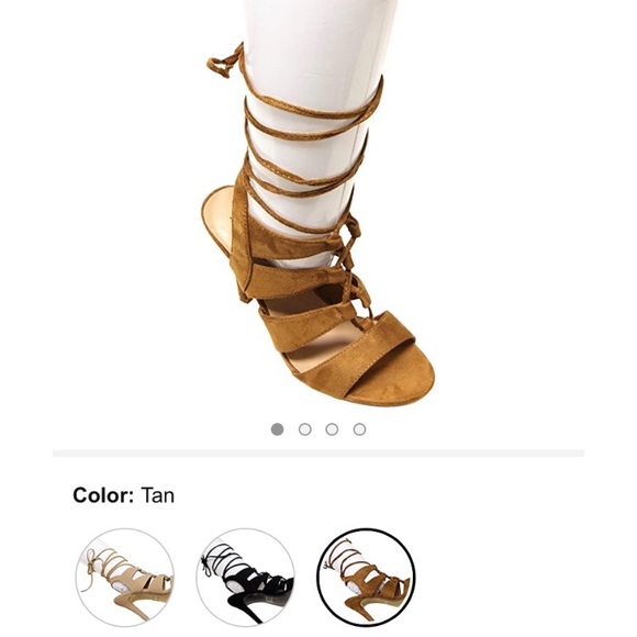 Lace up suede heels - Picture 4 of 5